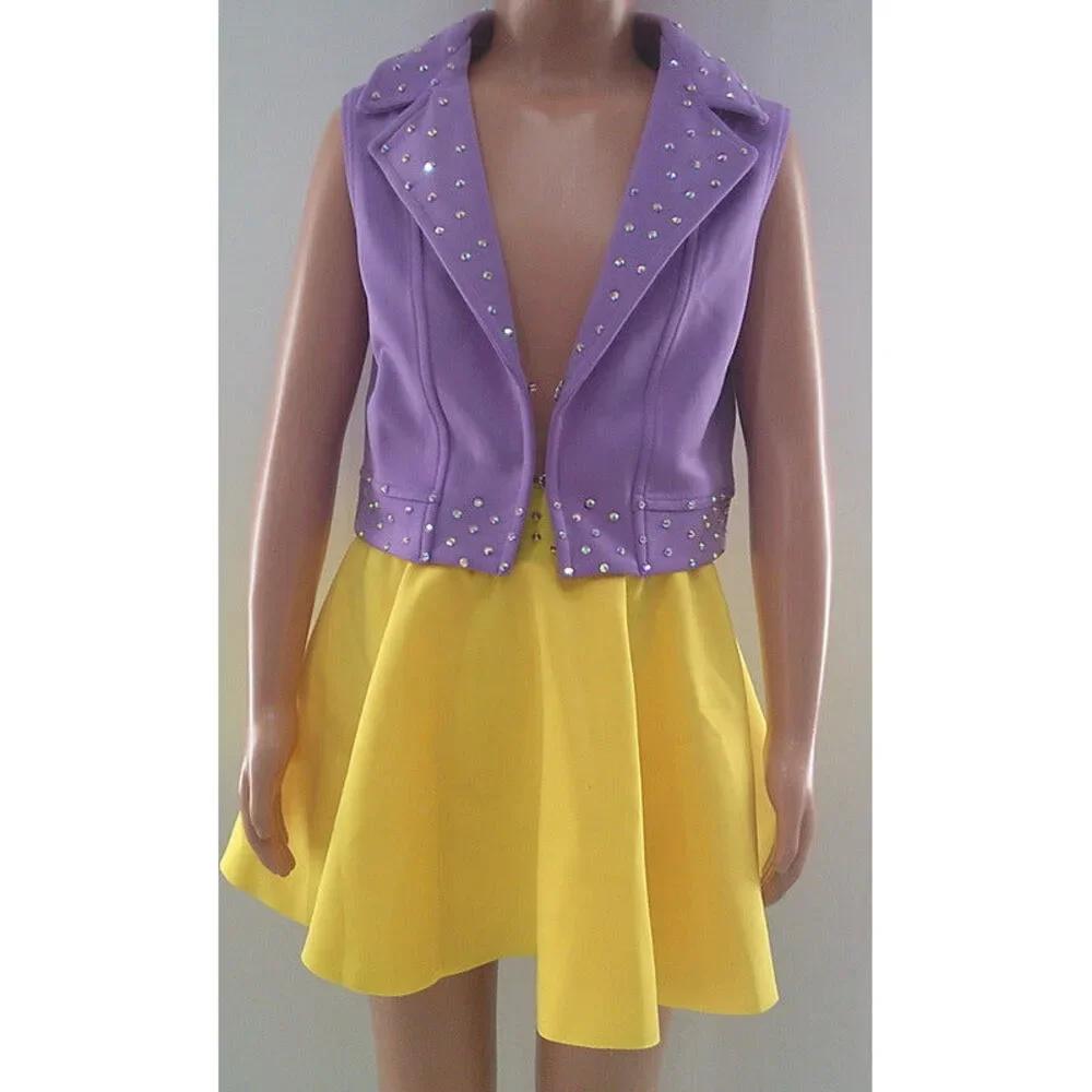 Pre-Owned Dance Costume Weissman 15535/15551 Small Child Purple 2 piece Jazz Ta